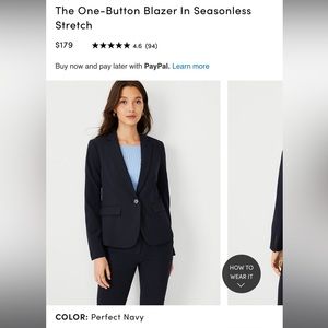 Ann Taylor The One-Button Blazer In Seasonless Stretch